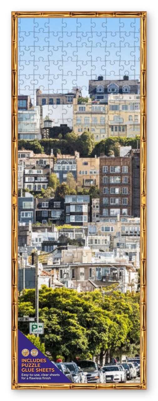 CustomPictureFrames.com Solid Wood Round Mat Puzzle Frame - Multiple Sizes - Black Precision-Cut Mat - Adhesive Preservation Sheets - Assembled in USA Made in the USA